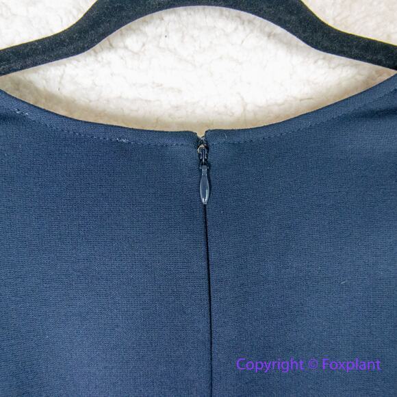 Eliza J Contrast Trim Surplice V-Neck Wrap blue Dress, size 8 - Picture 14 of 16